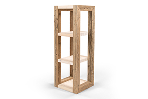 Shelving rack made from reclaimed wood