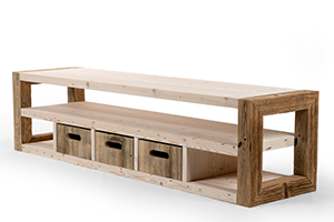 TV table made from reclaimed wood